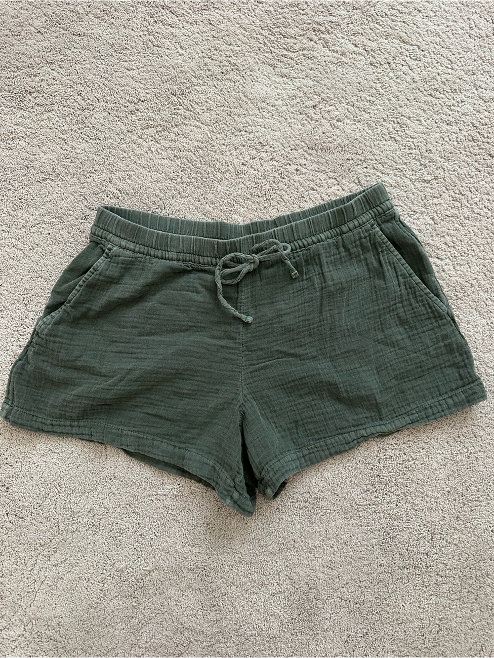 GAP Olive Green Drawstring Gauze Shorts